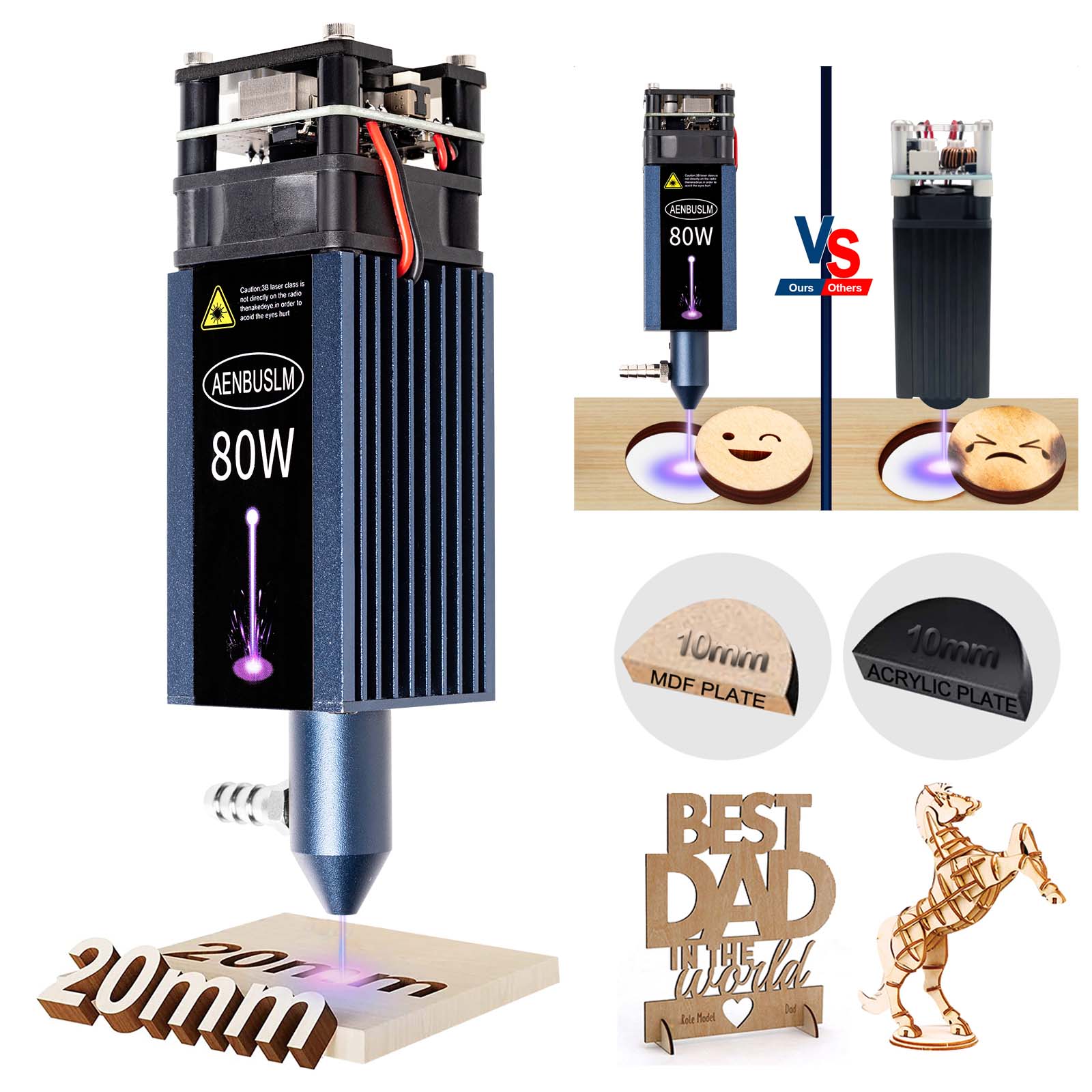 Aeornalm 40w 80w cabeça de gra - Metal Laser Cutter Head avaliação e preço