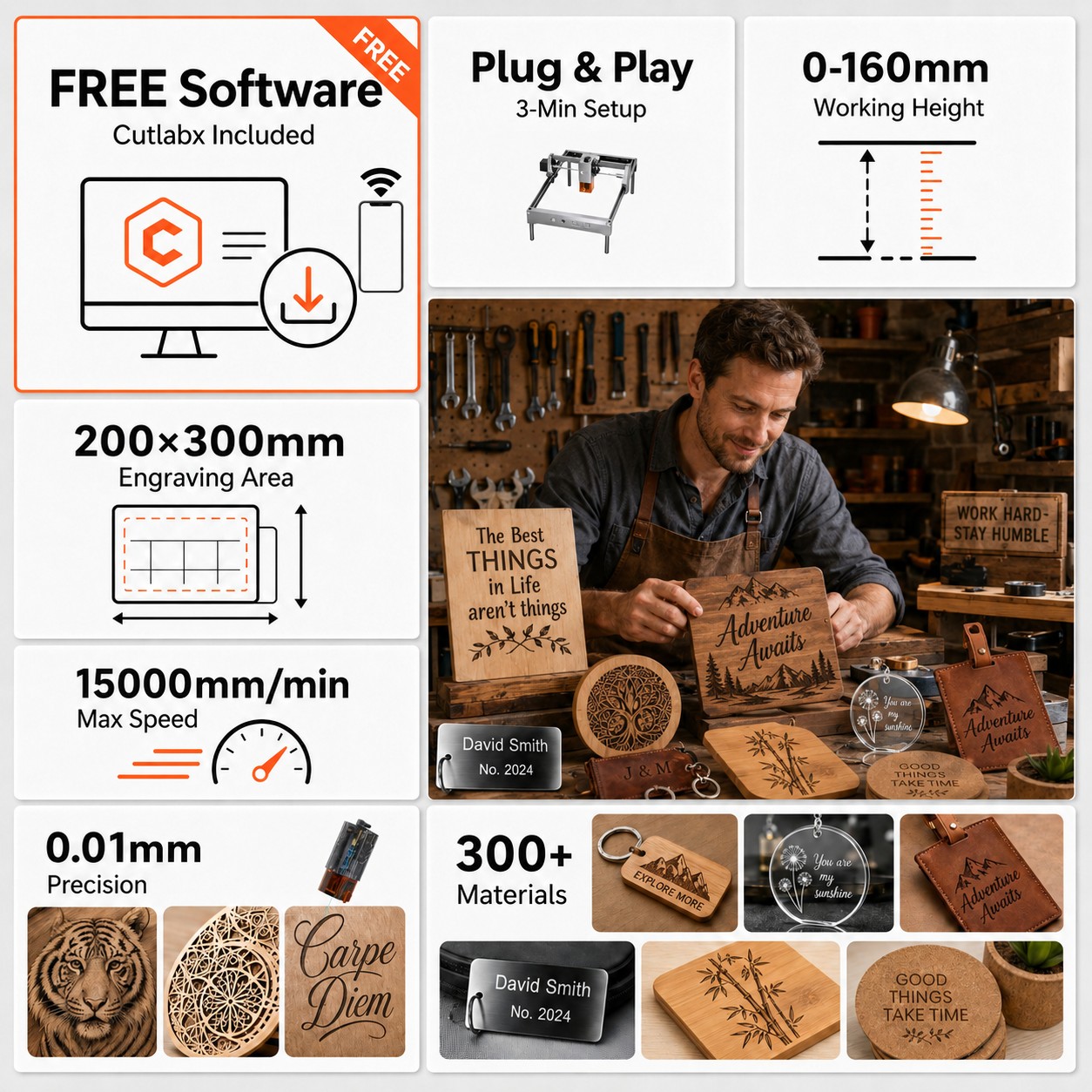 Carverall K15PRO 10W Gravador  - Laser Engraving Software avaliação e preço